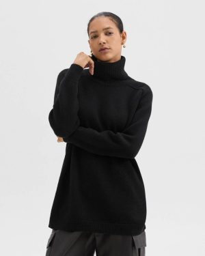 Sweaters + Cardigans Theory Turtleneck Sweater In Cashmere Women Black - 1