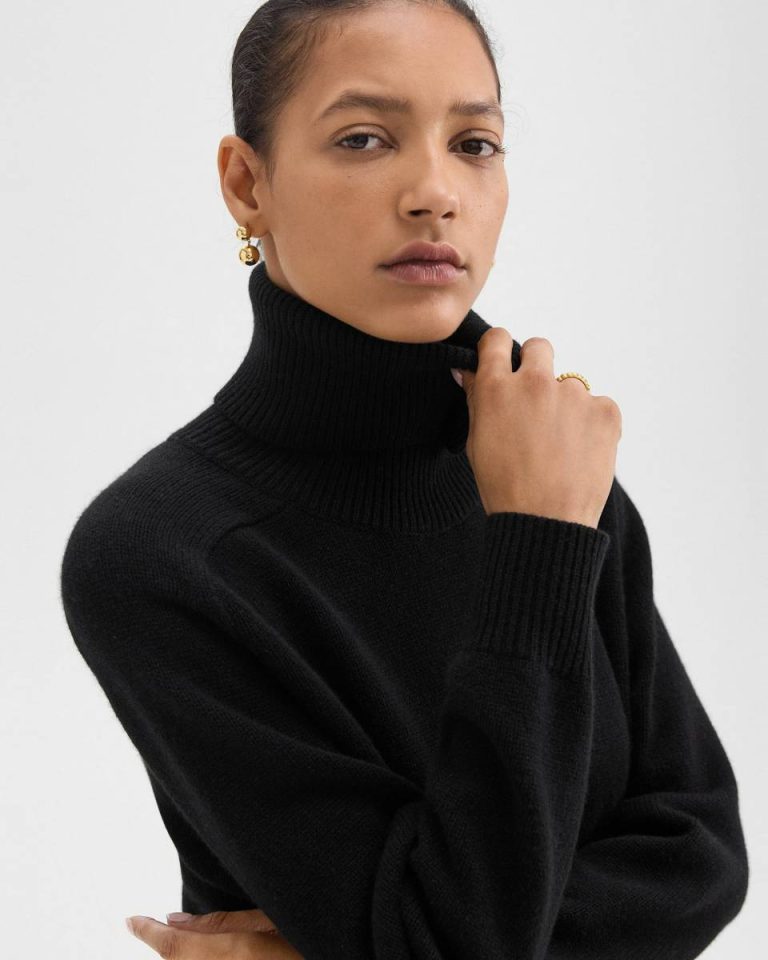 Sweaters + Cardigans Theory Turtleneck Sweater In Cashmere Women Black - 4
