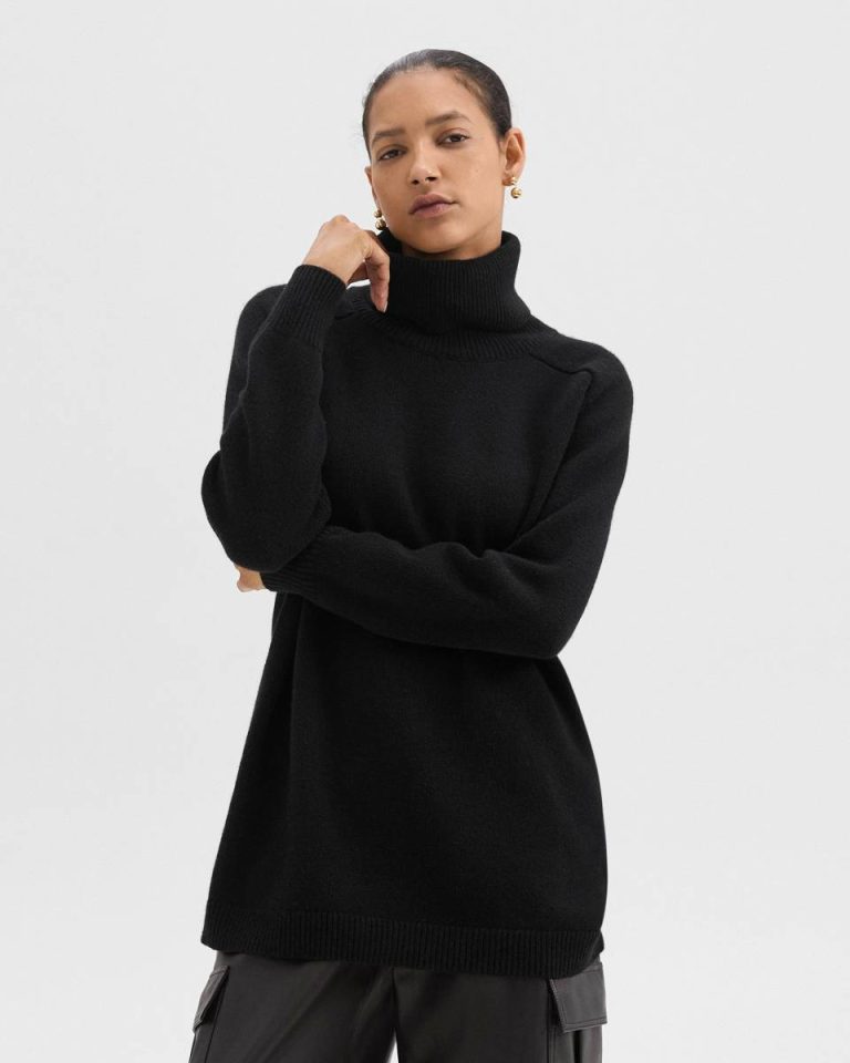 Sweaters + Cardigans Theory Turtleneck Sweater In Cashmere Women Black - 1