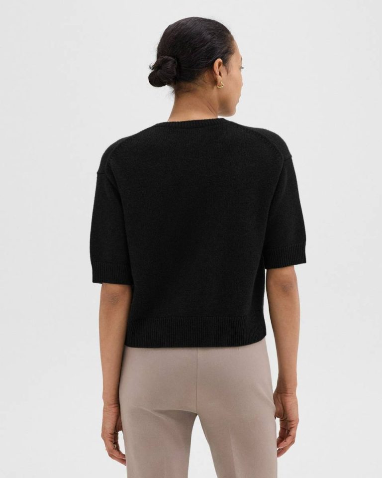 Sweaters + Cardigans Women Cropped Tee In Cashmere Black Theory - 3