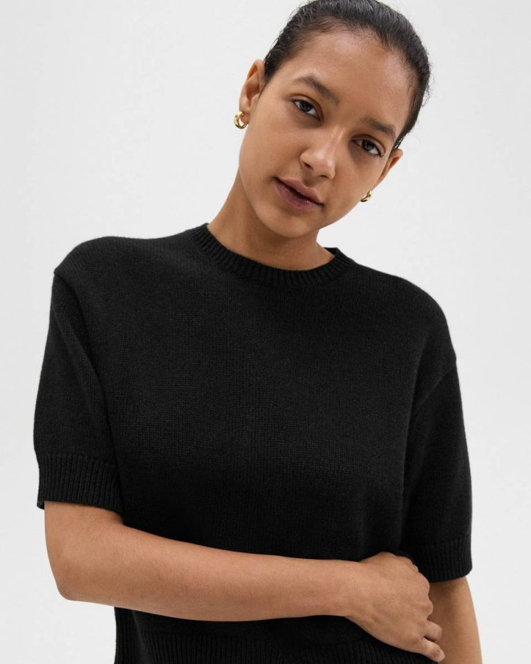 Sweaters + Cardigans Women Cropped Tee In Cashmere Black Theory - 4