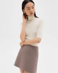 Sweaters + Cardigans Women New Ivory Theory Leenda Short-Sleeve Turtleneck In Regal Wool - 2