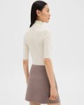 Sweaters + Cardigans Women New Ivory Theory Leenda Short-Sleeve Turtleneck In Regal Wool - 3