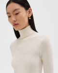 Sweaters + Cardigans Women New Ivory Theory Leenda Short-Sleeve Turtleneck In Regal Wool - 4