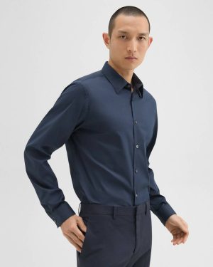 Sylvain Shirt In Good Cotton Men Theory Eclipse Shirts - 1