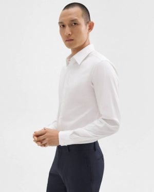 Sylvain Shirt In Good Cotton Men White Theory Shirts - 1