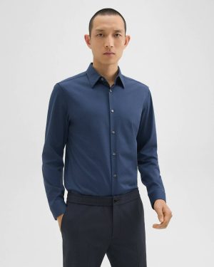 Sylvain Shirt In Structure Knit Shirts Theory Twilight Men - 1
