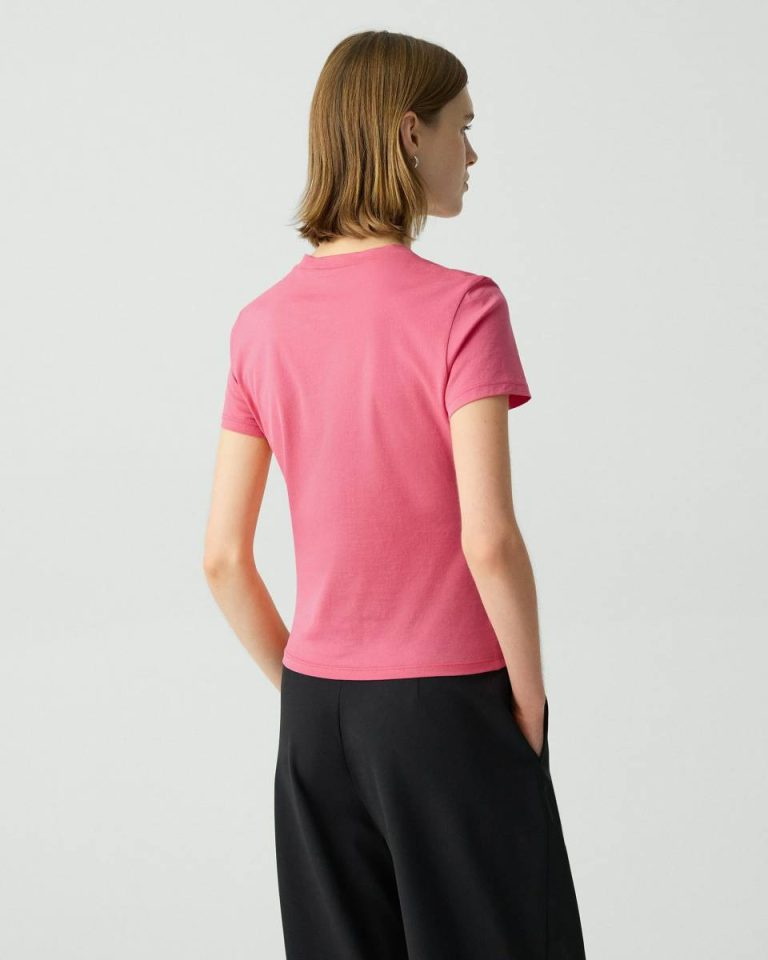T-Shirts + Tank Tops Bright Pink Tiny Tee In Organic Cotton Women Theory - 3