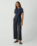 T-Shirts + Tank Tops Theory Women Tie-Front Tee In Cotton Nocturne Navy - 5