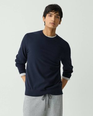 Theory Baltic Sweaters + Cardigans Men Riland Crewneck Sweater In Light Bilen - 1