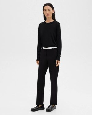Theory Belts Classic Oblong Belt In Leather White Women - 1
