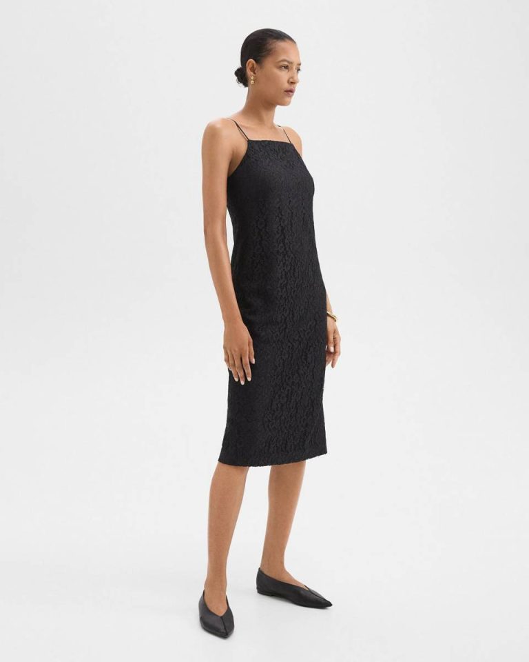 Theory Black Dresses Slip Dress In Leopard Lace Women - 2