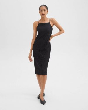 Theory Black Dresses Slip Dress In Leopard Lace Women - 1