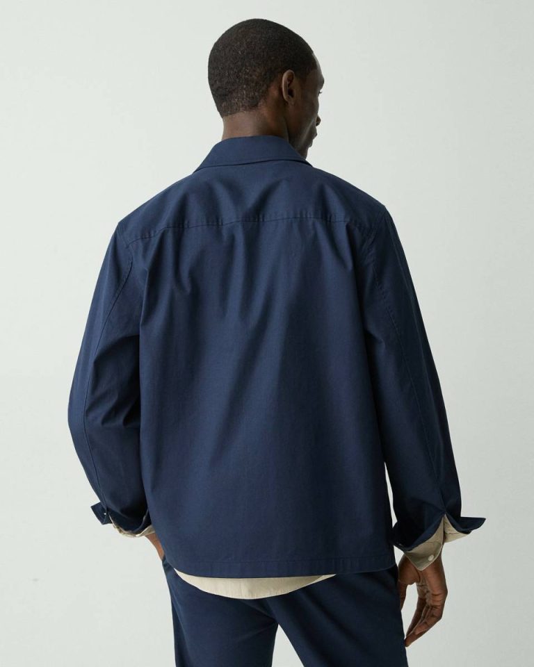Theory Chore Coat In Stretch Cotton Outerwear Men Baltic - 3