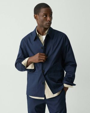 Theory Chore Coat In Stretch Cotton Outerwear Men Baltic - 1