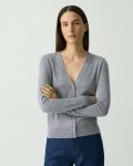 Theory Cool Heather Grey V-Neck Cardigan In Regal Wool Sweaters + Cardigans Women - 1