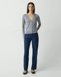 Theory Cool Heather Grey V-Neck Cardigan In Regal Wool Sweaters + Cardigans Women - 5