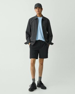 Theory Curtis Drawstring Short In Precision Ponte Black Men Pants - 1