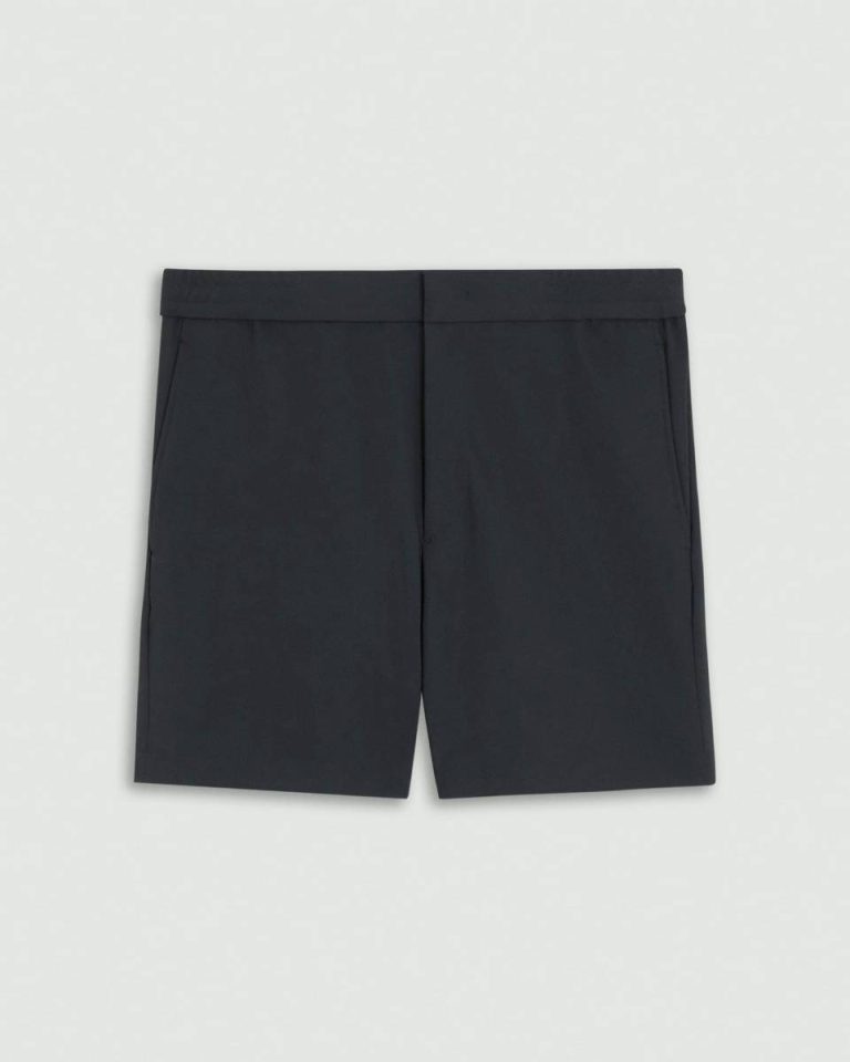 Theory Curtis Drawstring Short In Precision Ponte Black Men Pants - 5