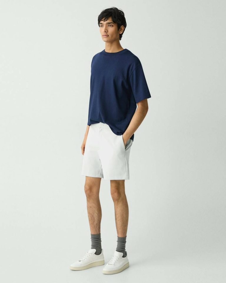 Theory Curtis Drawstring Short In Precision Ponte Fog Pants Men - 2