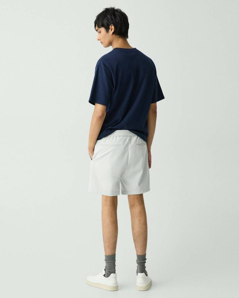 Theory Curtis Drawstring Short In Precision Ponte Fog Pants Men - 3