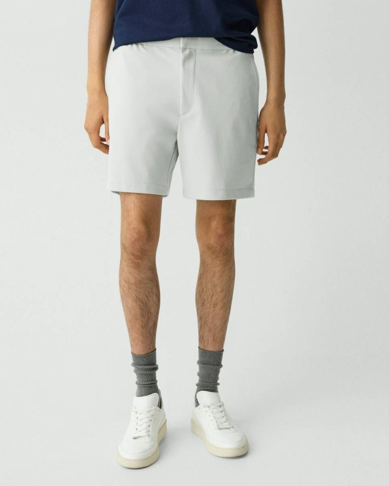 Theory Curtis Drawstring Short In Precision Ponte Fog Pants Men - 4