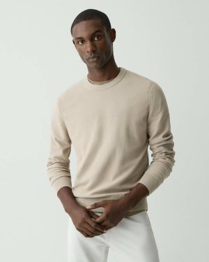 Theory Earl Grey Sweaters + Cardigans Men Riland Crewneck Sweater In Light Bilen - 1
