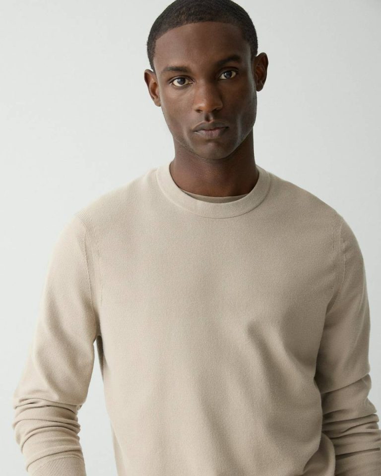 Theory Earl Grey Sweaters + Cardigans Men Riland Crewneck Sweater In Light Bilen - 4