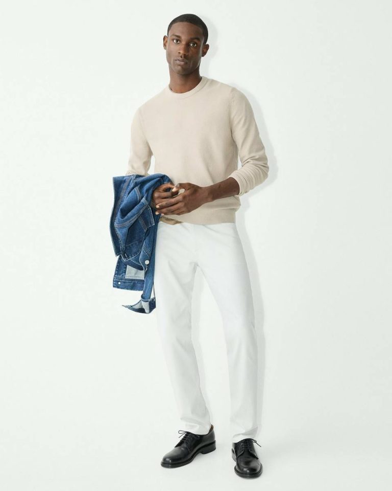 Theory Earl Grey Sweaters + Cardigans Men Riland Crewneck Sweater In Light Bilen - 5