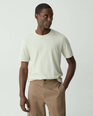 Theory Essential Tee In Cosmos Slub Cotton T-Shirts + Polos Men Light Greenstone - 1