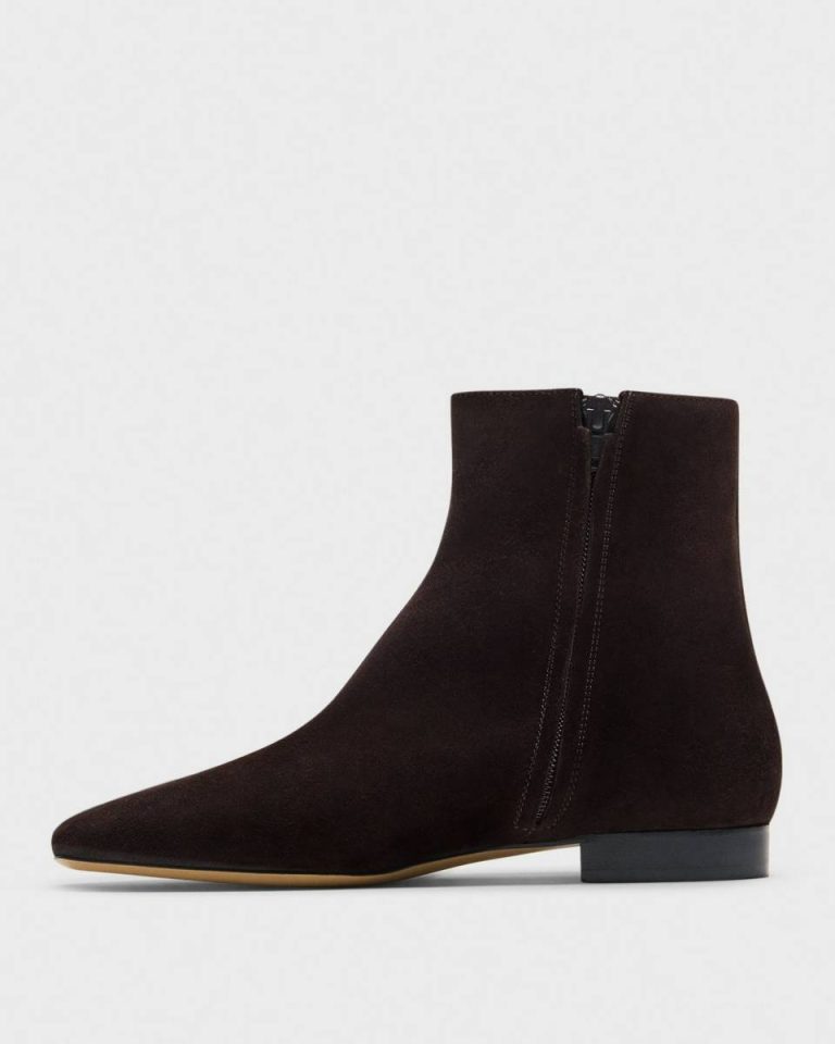 Theory Hickory Women Zip Bootie In Suede Shoes - 3