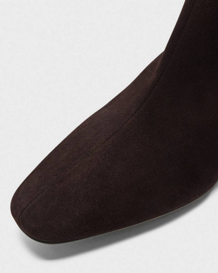 Theory Hickory Women Zip Bootie In Suede Shoes - 5