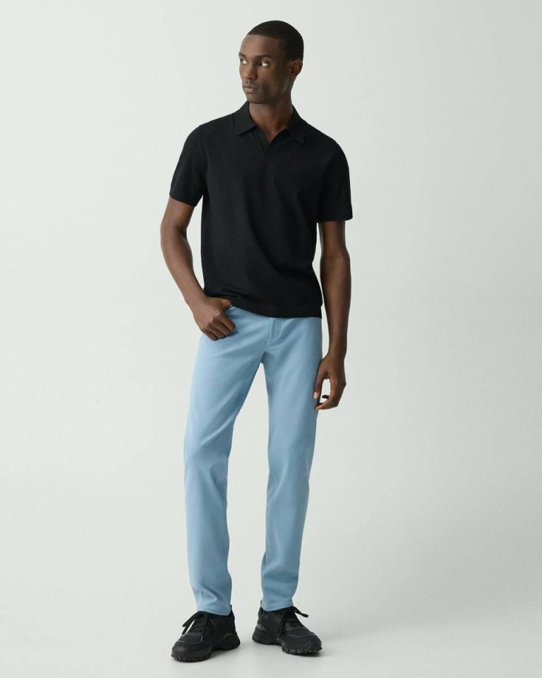 Theory Men Black Sweaters + Cardigans Brenan Polo Shirt In Light Bilen - 5