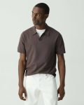 Theory Men Brenan Polo Shirt In Light Bilen Dark Mocha Sweaters + Cardigans - 1