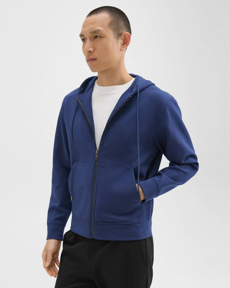 Theory Men Deep Atlantic Zip-Up Hoodie In Scuba Loungewear - 2