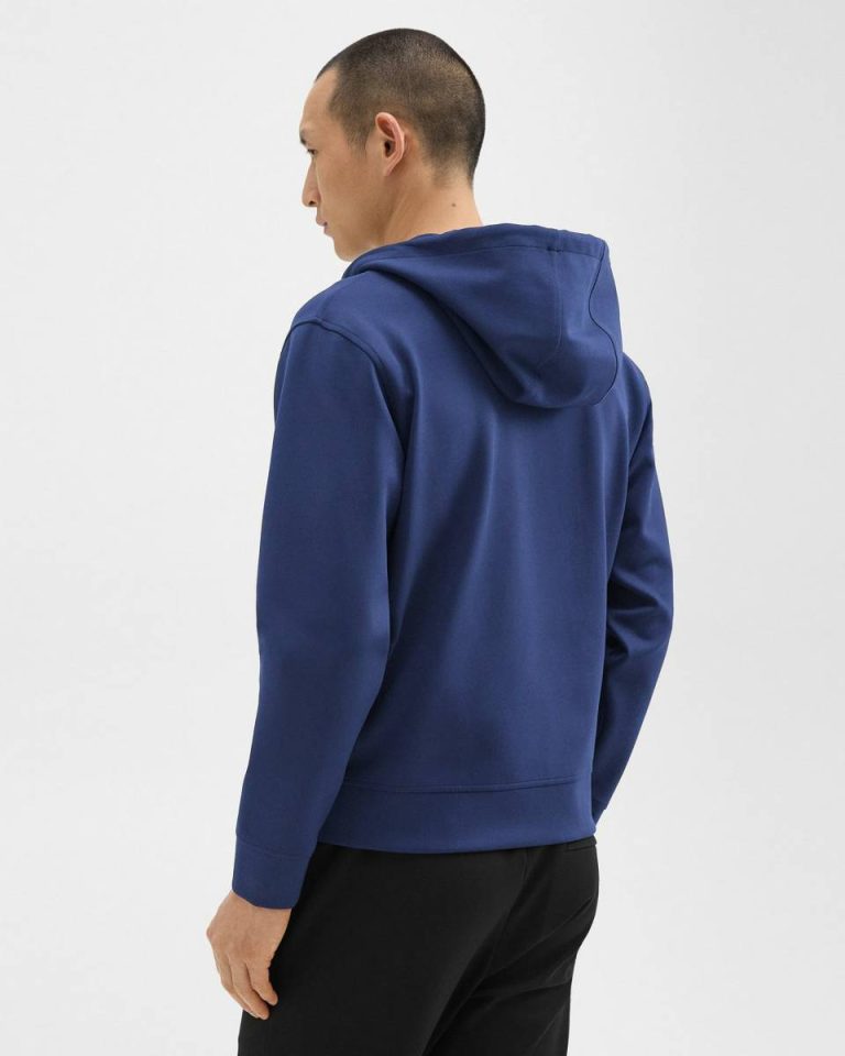 Theory Men Deep Atlantic Zip-Up Hoodie In Scuba Loungewear - 3