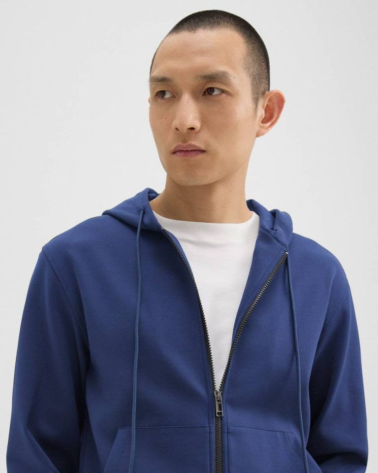 Theory Men Deep Atlantic Zip-Up Hoodie In Scuba Loungewear - 4
