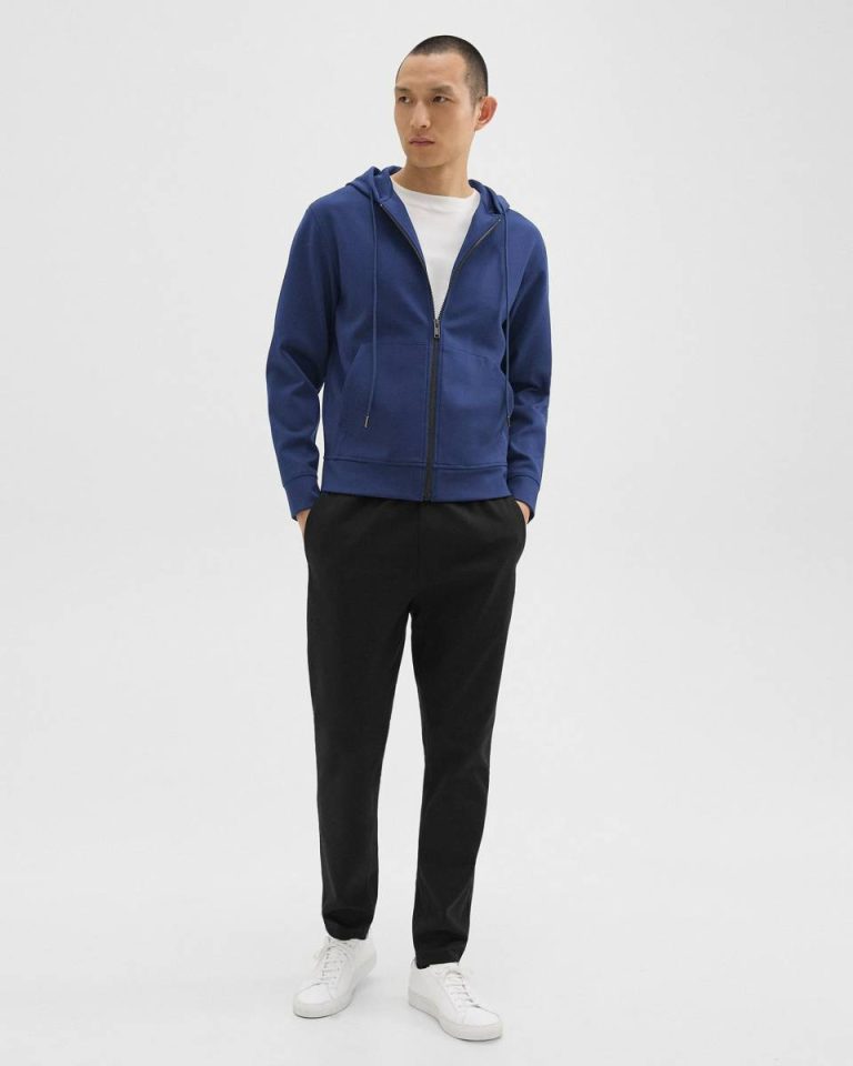 Theory Men Deep Atlantic Zip-Up Hoodie In Scuba Loungewear - 5