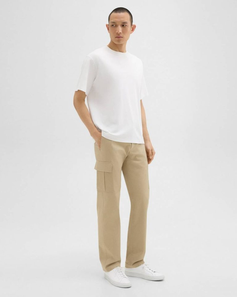 Theory Men Khaki Straight Cargo Pant In Stretch Cotton Twill Pants - 2