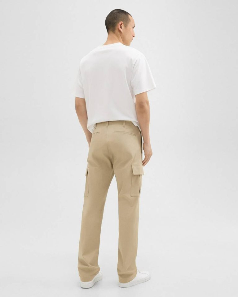 Theory Men Khaki Straight Cargo Pant In Stretch Cotton Twill Pants - 3