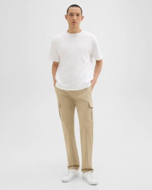 Theory Men Khaki Straight Cargo Pant In Stretch Cotton Twill Pants - 1