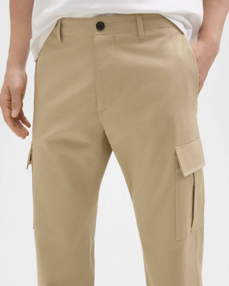 Theory Men Khaki Straight Cargo Pant In Stretch Cotton Twill Pants - 4