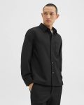 Theory Men Overshirt In Wool-Blend Twill Black Shirts - 2