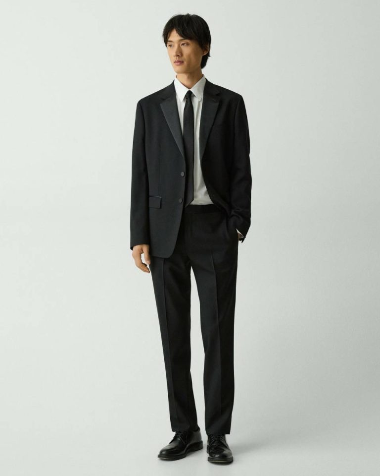 Theory Men Pants Black Mayer Tuxedo Pant In Stretch Wool - 2