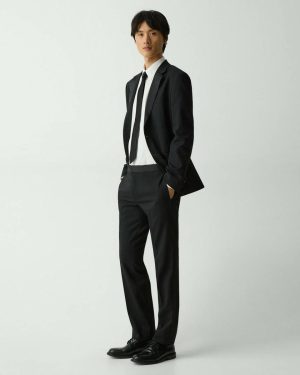 Theory Men Pants Black Mayer Tuxedo Pant In Stretch Wool - 1