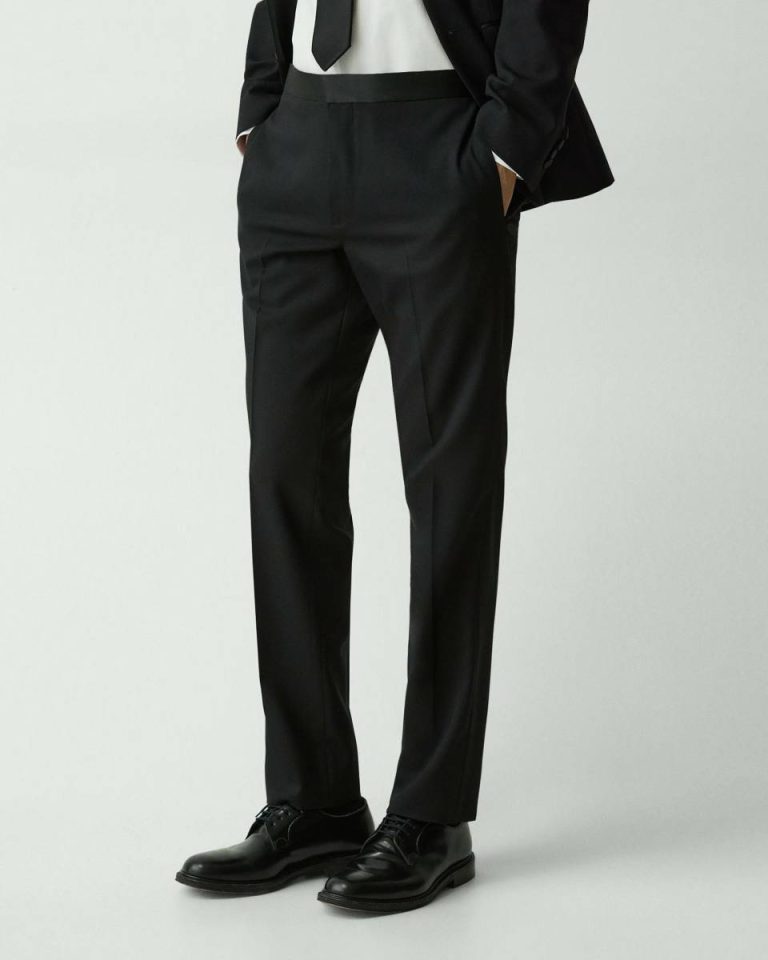 Theory Men Pants Black Mayer Tuxedo Pant In Stretch Wool - 4