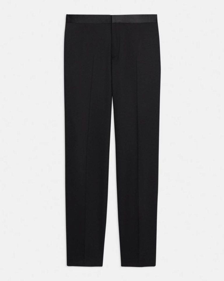 Theory Men Pants Black Mayer Tuxedo Pant In Stretch Wool - 5