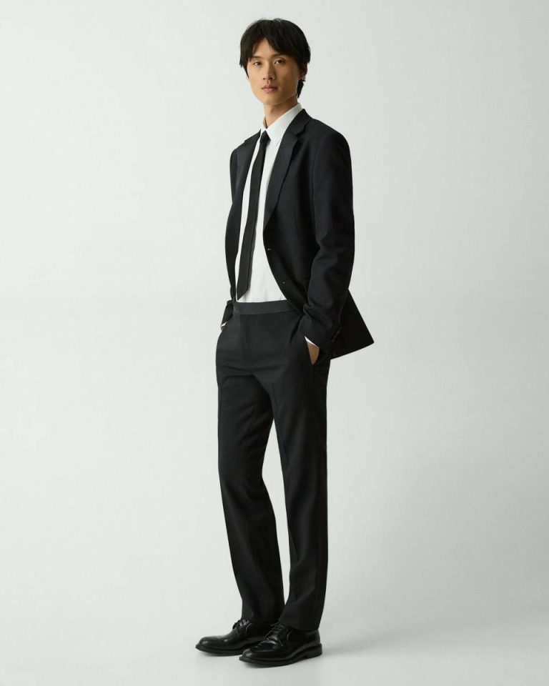 Theory Men Pants Black Mayer Tuxedo Pant In Stretch Wool - 1