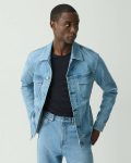 Theory Men Super Light Wash Outerwear City Trucker Jacket In Stretch Denim - 2