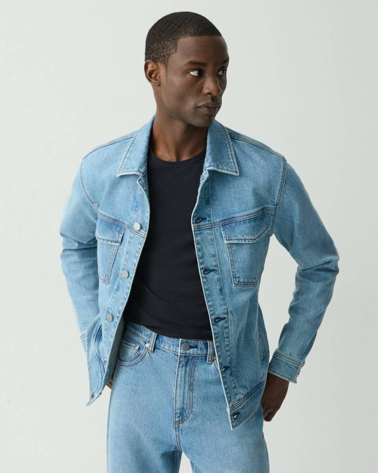 Theory Men Super Light Wash Outerwear City Trucker Jacket In Stretch Denim - 2